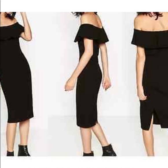 Zara Ruffled Bardot Dress - Picture 4 of 4